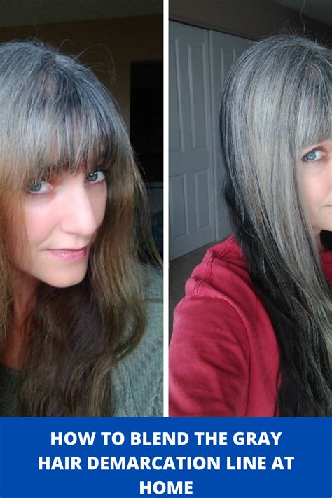 Step By Step How To Blend The Gray Hair Demarcation Line At Home Grey Hair With Bangs
