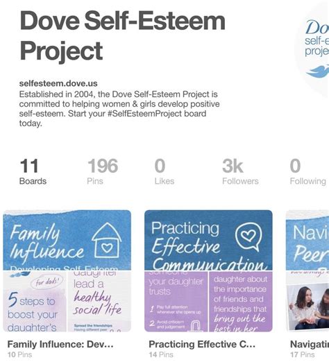 Dove Self Esteem Pinterest Boards Positive Self Esteem Self Esteem