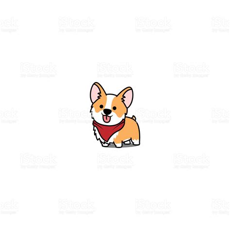Cute Corgi Dog Smiling Vector Illustration