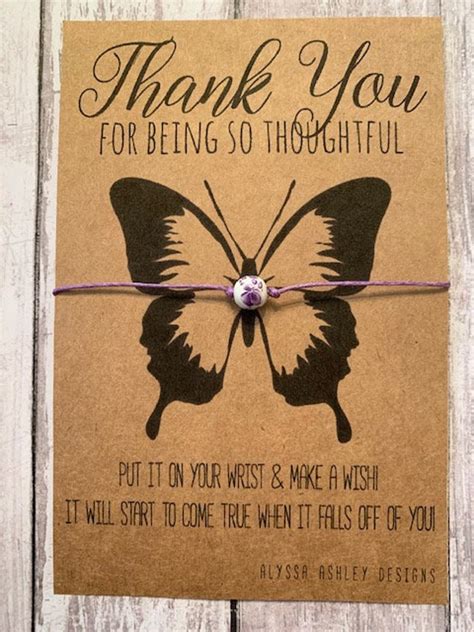 Unique Thank You Card For Being So Thoughtful Butterfly Wish Etsy