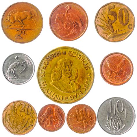 10 South African Coins Cents Rands Rsa Unique Currency Old