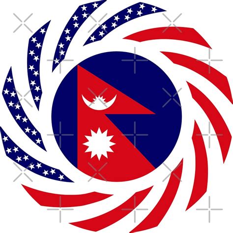 Nepalese American Multinational Patriot Flag Series Stickers By