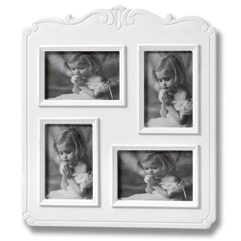 Fleur White 4 Picture Shabby Chic Photo Frame Homesdirect365
