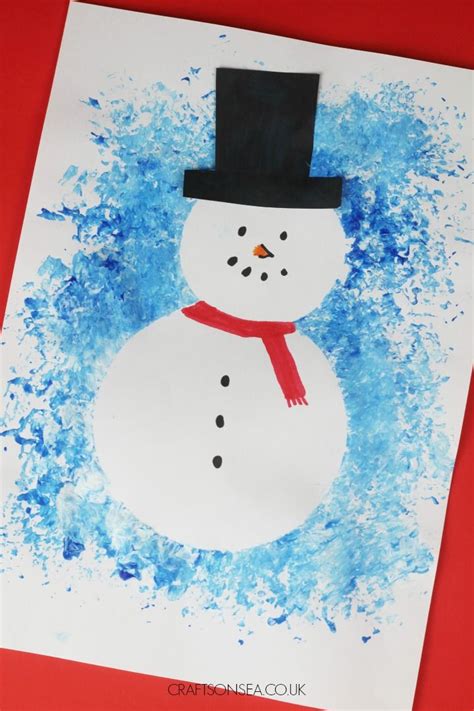 Easy Snowman Art For Kids Resist Art Craft With Free Template