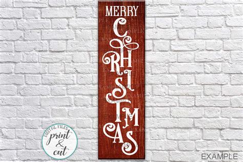 Christmas Svg Files Sign Merry Christmas Vertical Sign Svg Etsy