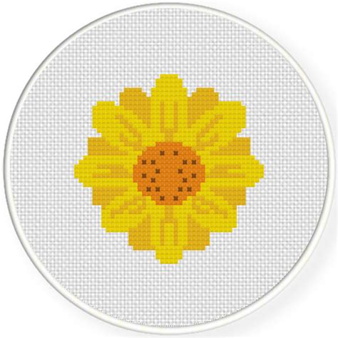 This pdf includes a color photo, 4 page black and white pattern, and 2 page list of required dmc floss. Sunflower And Seeds Cross Stitch Pattern - Daily Cross Stitch