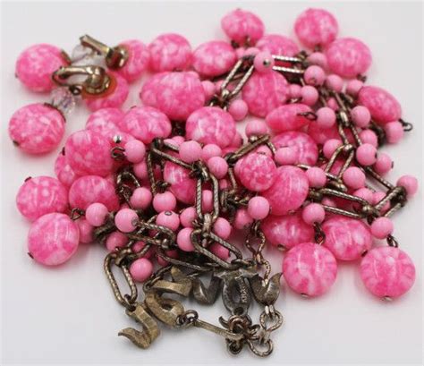 Vintage Kramer Pink Marbled M And M Bib Collar Necklace Earrings Demi