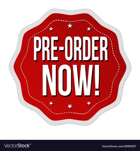 Pre Order Now Label Or Sticker Royalty Free Vector Image
