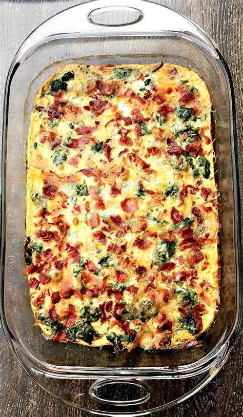 Low Carb Bacon Egg And Spinach Breakfast Casserole Breakfast