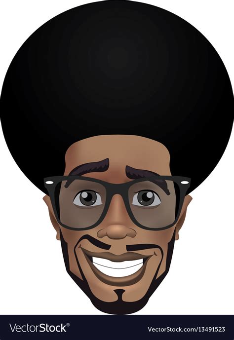 Cute Afro Smiling Black Guy With Sunglasses Vector Image