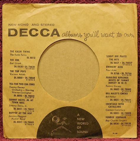 45 Rpm Generic Record Company Sleeves Page D