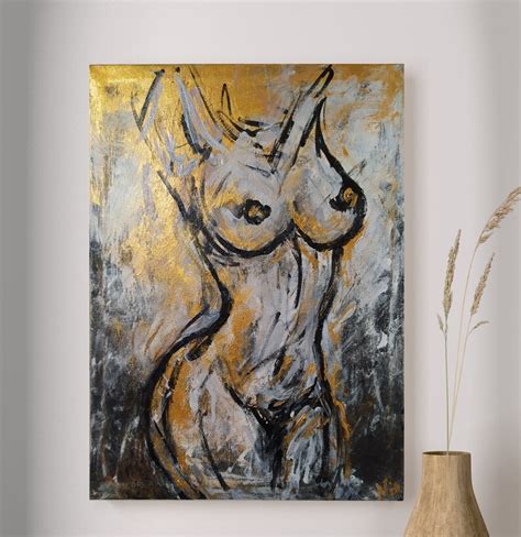 Naked Woman Painting Nude Woman Painting Nudeart Woman Etsy