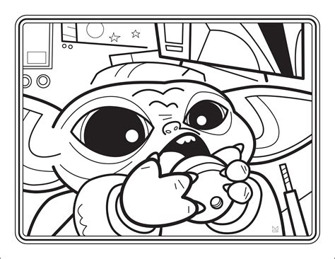Baby Yoda Coloring Sheet Easy Draw Baby Yoda In Space Art Projects