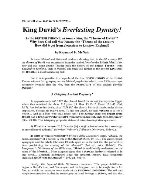 King Davids Everlasting Dynasty Jeremiah David