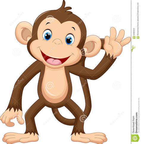 Illustration About Illustration Of Cute Monkey Waving