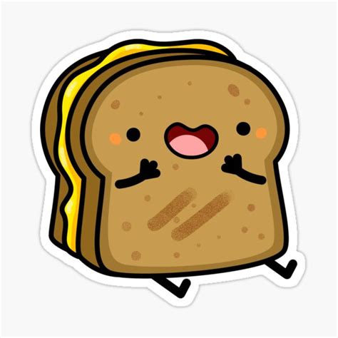 Kawaii Grilled Cheese Sandwich Sticker For Sale By Kawaiilife Redbubble