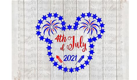 SVG DXF PNG Pdf File for Mickey Mouse 4th of July Patriotic | Etsy