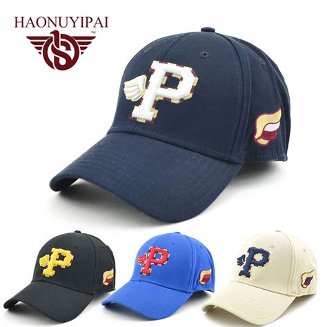 Adult Casul Hats Cotton Embroidered Letter P Baseball Cap Adjustable