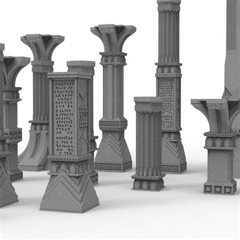 Descargar 3d Printable Pillar And Assorted Bases For Dwarf Mine 3d