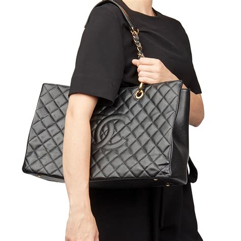 Sale Chanel Grand Shopping Tote Quilted Caviar In Stock