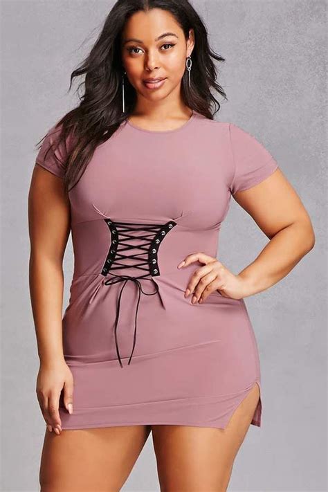 forever 21 plus size bodycon mini dress a stretchy knit mini dress featuring a round neckline