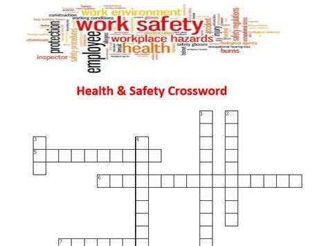 Health And Safety Crossword Puzzle With Answers Teaching Resources