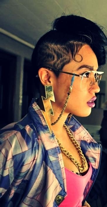 Give your longer strands a nice wave to perfect this hairstyle. hair, nose, pretty girl swag, side shaved hairstyle ...