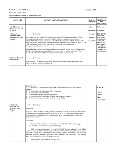 Lesson Plan Pdf Measles Eradication Of Infectious Diseases