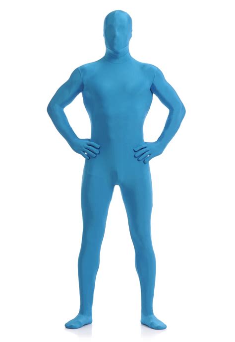 Cheap Sea Blue Spandex Full Body Unisex Cosplay Skin Suit Zentai Suit