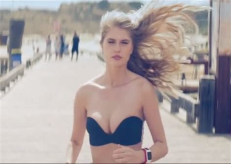 Alexandria Morgan Running In A Strapless Bra Will Probably Help Sell Tom Tom Gps Devices Video
