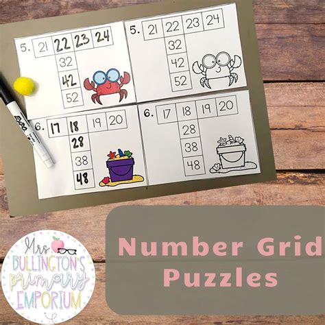 Number Grid Puzzles For Hundreds Chart With Answer Key Number Grid
