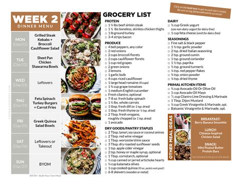 2 Week Healthy Meal Plan With Grocery List The Real Food Dietitians