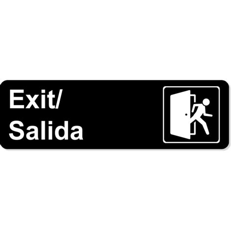 Bilingual Exit Icon Sign Custom Signs