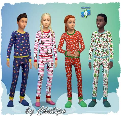 Pajamas For Kids By Chalipo At All 4 Sims Via Sims 4 Updates Check More