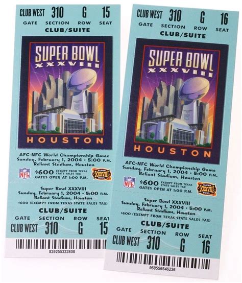 Two Tickets For The Houston Super Bowl