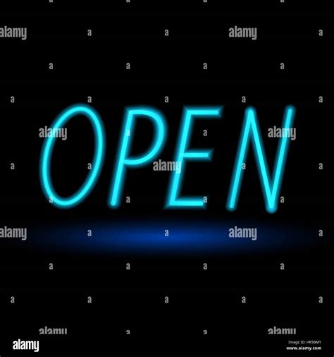 Open Neon Sign Vector Illustration Stock Vector Image And Art Alamy