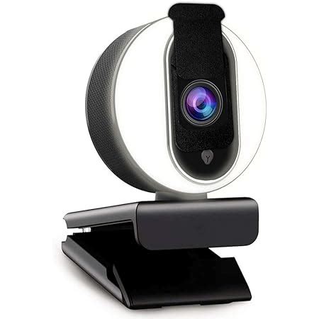 Amazon Com Nexigo N E P Webcam With Ring Light Privacy Cover And Dual Microphone