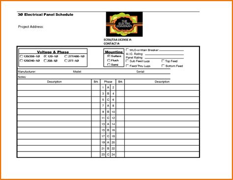 Electric panel directory maintenance checklist samples templates. Electrical Panel Label Template Excel | printable label ...