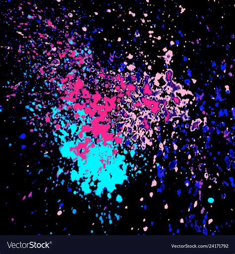 Neon Explosion Paint Splatter Artistic Template Vector Image