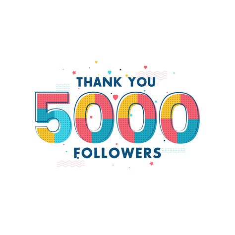 Gracias Celebración De 5000 Seguidores Tarjeta De Felicitación Para 5k