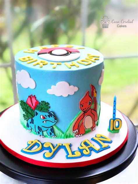 Pokemon Cake Buttercream Cake All Edible Cake Hand Drawing On Fondant