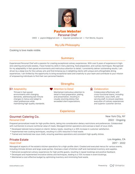 3 Personal Chef Resume Examples And How To Guide For 2023