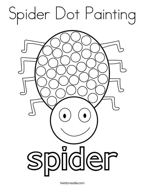Spider Dot Painting Coloring Page Halloween Preschool Spiders