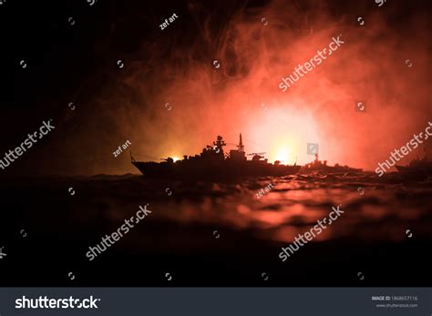 329 Battle Ship Silhouette Night Images Stock Photos And Vectors