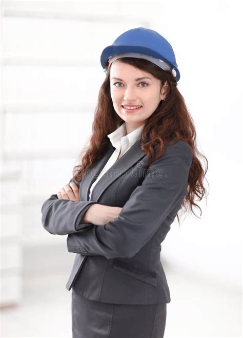 Closeup Portrait Of A Successful Woman Engineer Stock Image Image Of
