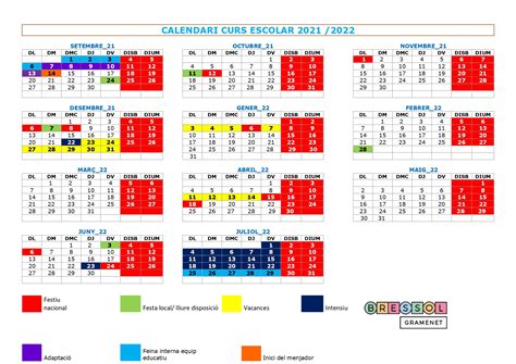 Calendari Escolar Del Curs 2021 2022 Ajuntament De Santa Coloma De