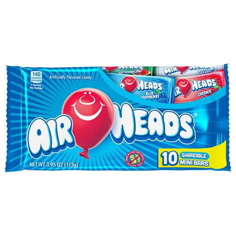 Airheads Mini Assorted Flavors Chewy Candy Bar 10 Ct