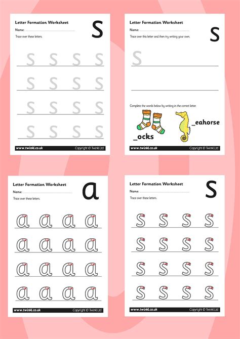 twinkl resources phase  letter formation worksheets