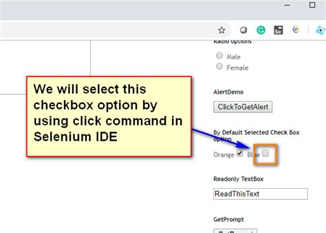 New Selenium Ide Using Click Command For Selecting A Checkbox Option Qafox