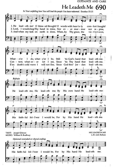 The Celebration Hymnal Songs And Hymns For Worship 690 He Leadeth Me